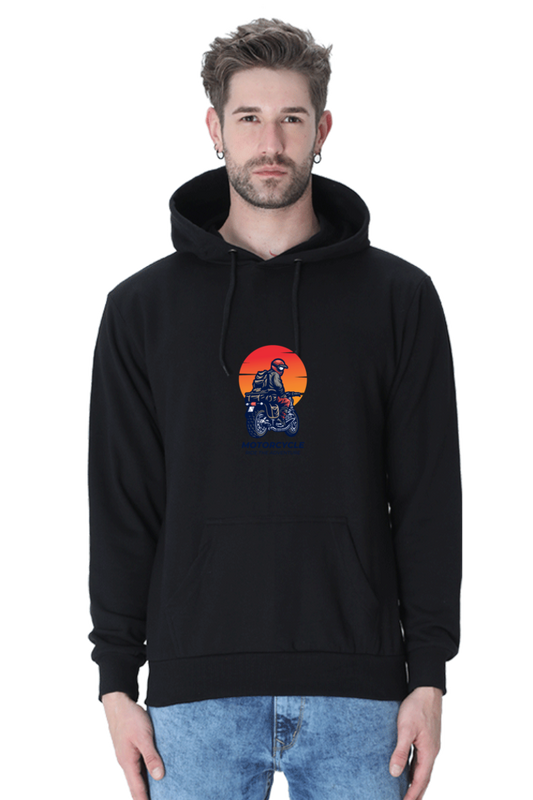 Biker in Sunset Unisex Hooded Sweatshirt